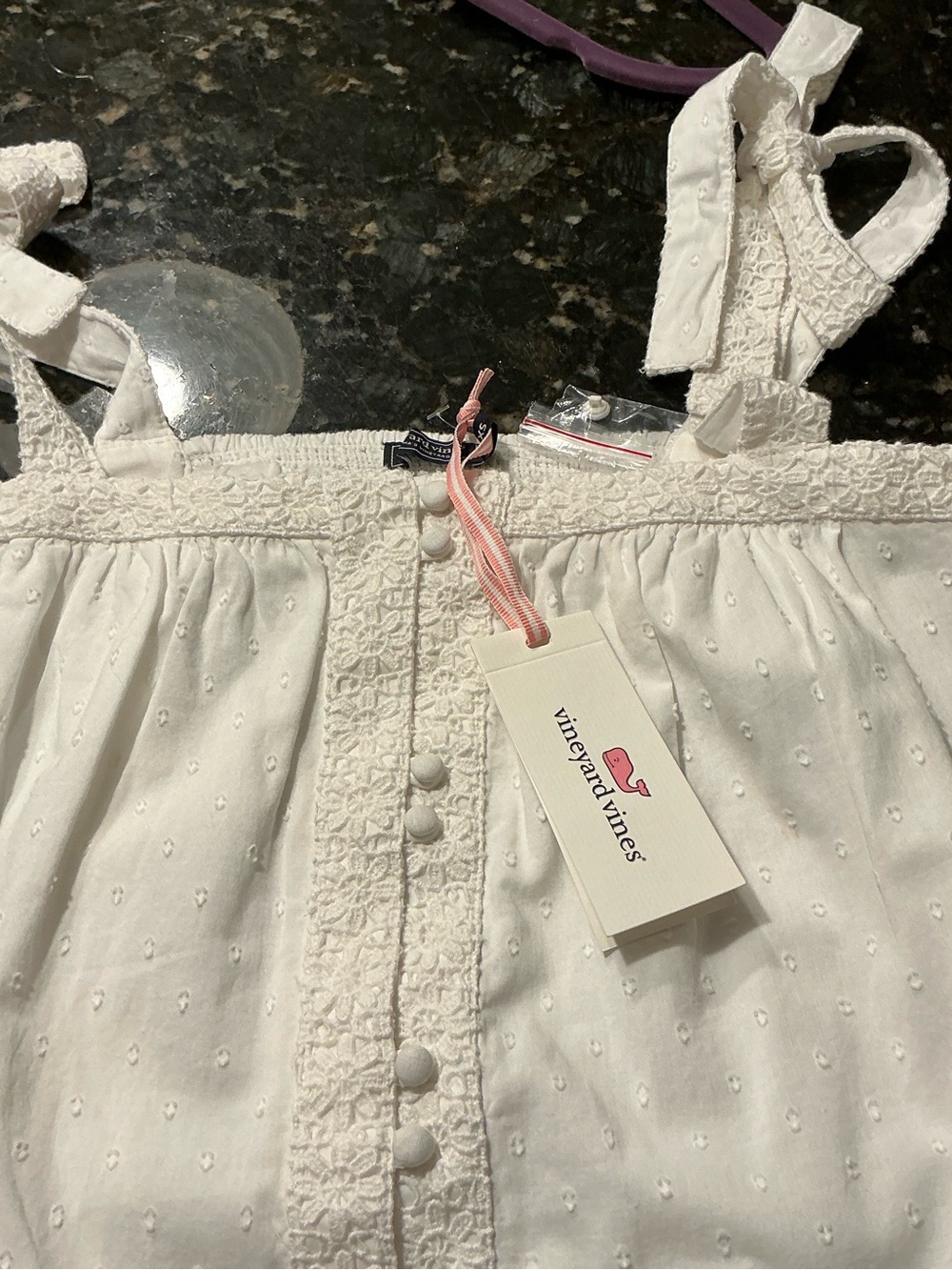Vineyard Vines White Eyelet Button Front Sundress - Picture 6 of 6